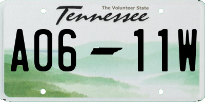 TN license plate A0611W