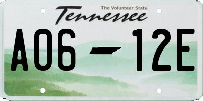 TN license plate A0612E