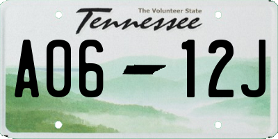 TN license plate A0612J