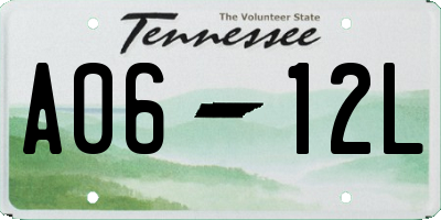 TN license plate A0612L