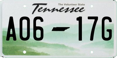 TN license plate A0617G