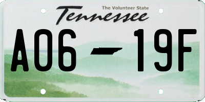TN license plate A0619F