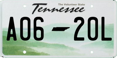 TN license plate A0620L