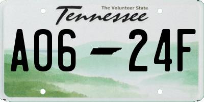 TN license plate A0624F