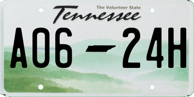 TN license plate A0624H