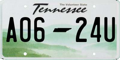TN license plate A0624U