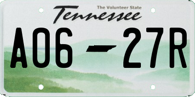 TN license plate A0627R