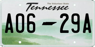 TN license plate A0629A