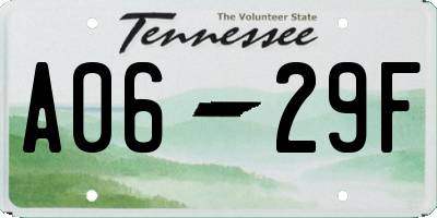 TN license plate A0629F