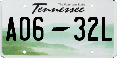 TN license plate A0632L