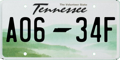 TN license plate A0634F