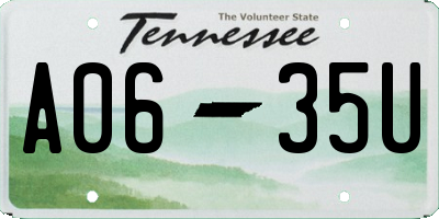 TN license plate A0635U