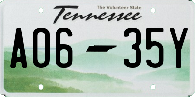 TN license plate A0635Y
