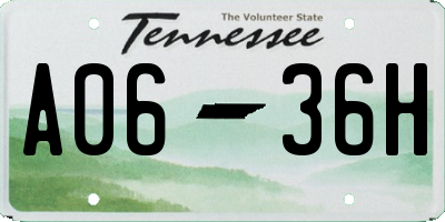 TN license plate A0636H