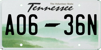 TN license plate A0636N