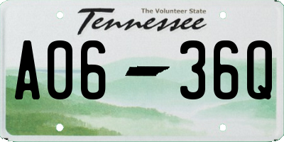 TN license plate A0636Q