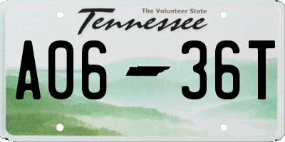TN license plate A0636T