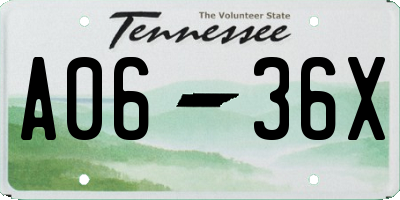TN license plate A0636X