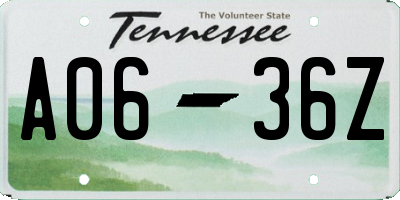 TN license plate A0636Z