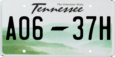 TN license plate A0637H