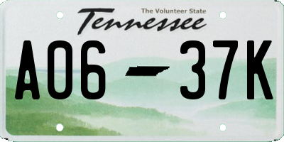 TN license plate A0637K