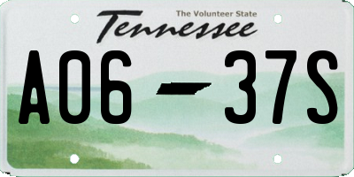 TN license plate A0637S