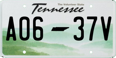 TN license plate A0637V