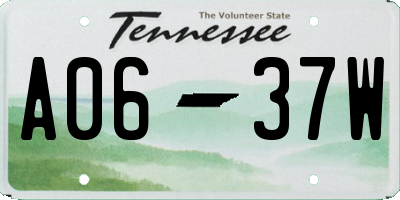 TN license plate A0637W