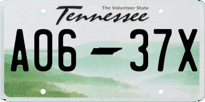 TN license plate A0637X