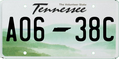 TN license plate A0638C