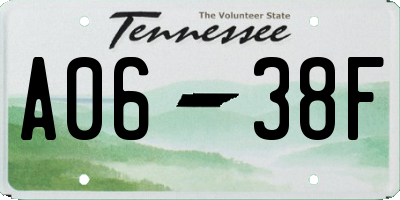 TN license plate A0638F