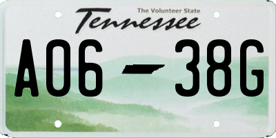 TN license plate A0638G