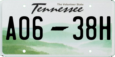 TN license plate A0638H