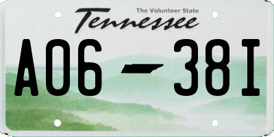 TN license plate A0638I