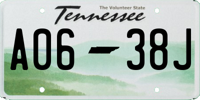 TN license plate A0638J