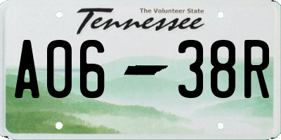 TN license plate A0638R