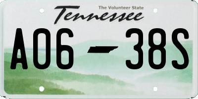 TN license plate A0638S