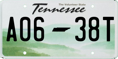 TN license plate A0638T