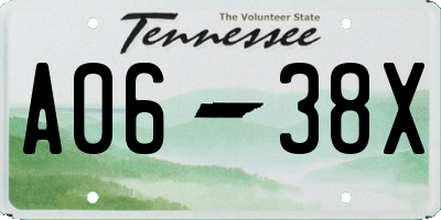 TN license plate A0638X