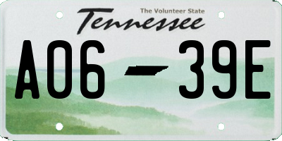TN license plate A0639E