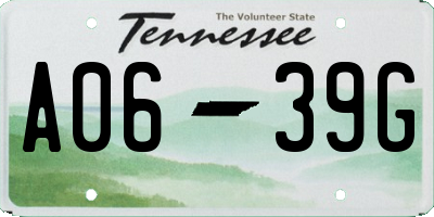 TN license plate A0639G