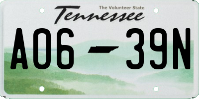 TN license plate A0639N
