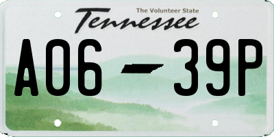 TN license plate A0639P
