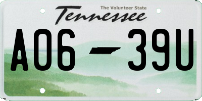 TN license plate A0639U