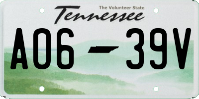 TN license plate A0639V