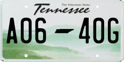 TN license plate A0640G