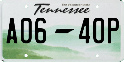TN license plate A0640P