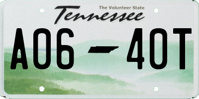 TN license plate A0640T