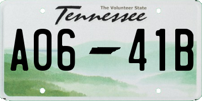 TN license plate A0641B