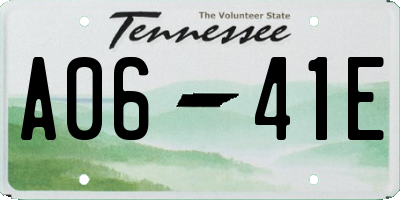 TN license plate A0641E
